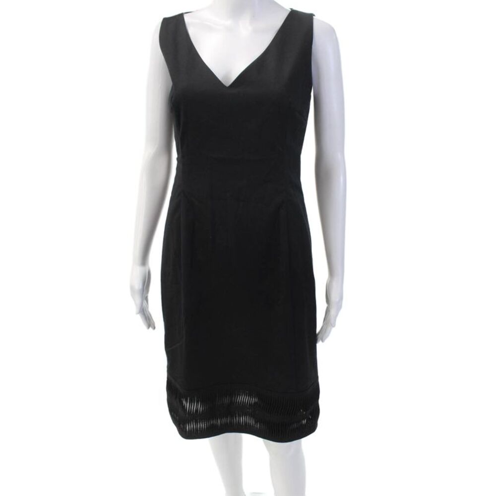 Akris Punto Womens Sleeveless V-neck Lined Midi Zip Dress Black Size M